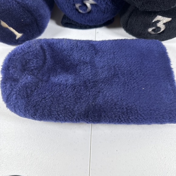 VTG Golf Club Head Cover Soft Fuzzy Plush Lot Of 6 Navy Blue/Black 1-3-X Wood - Picture 3 of 7